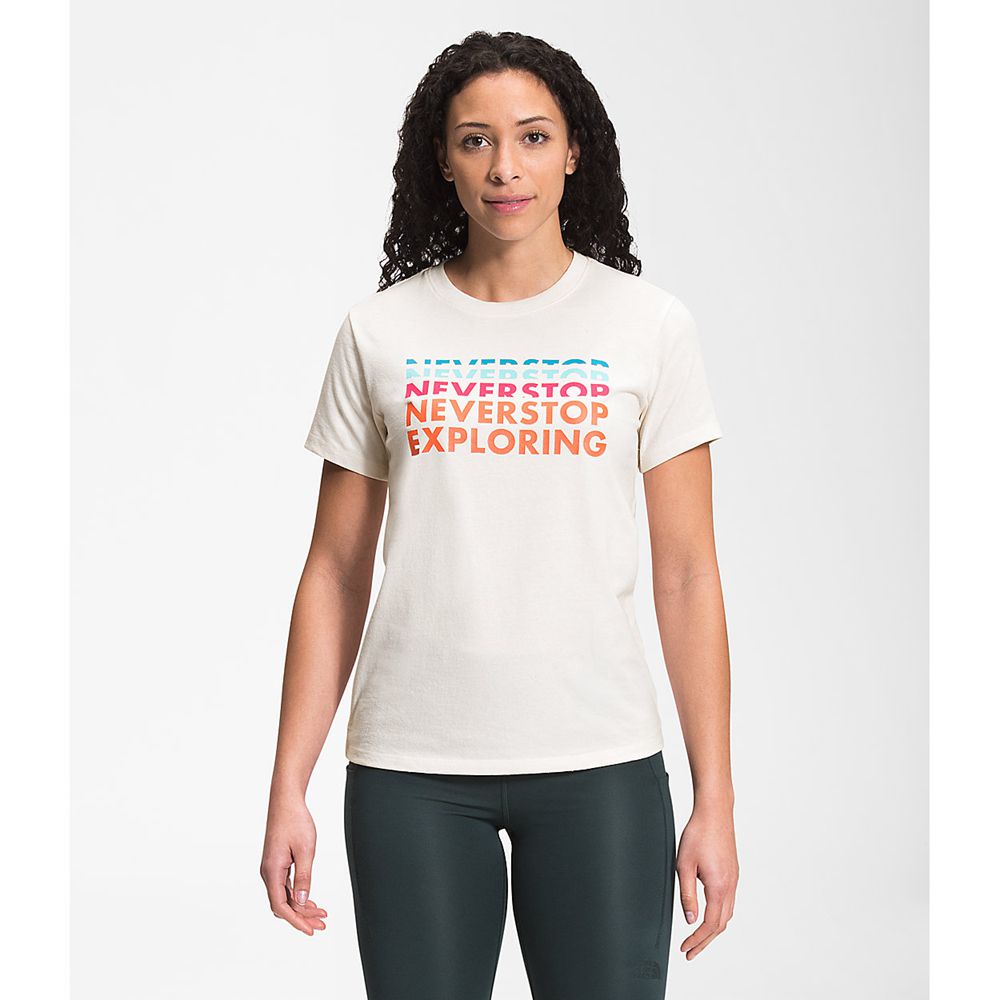 The North Face T-Shirts Womens Australia - The North Face Short Sleeve Logo Play White (YDA-061325)